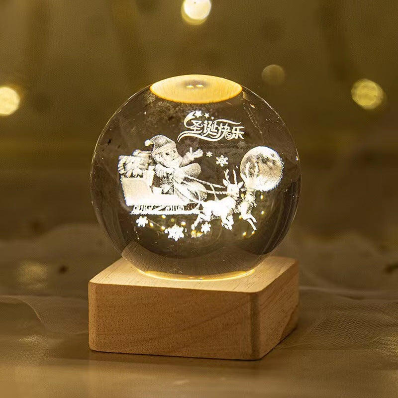 Luminous Starry Sky Moon and Planets Crystal Ball Night Lamp Projection Light
