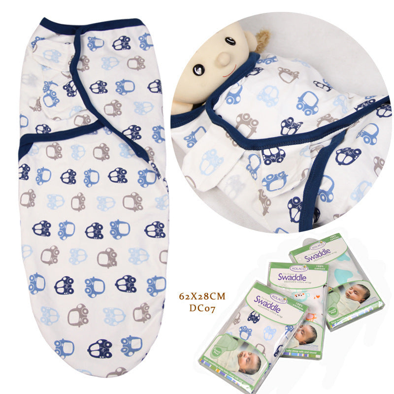 Cotton Cartoon Baby Swaddle Towel – Anti-Startle Sleeping Bag