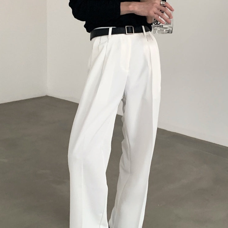 Men’s Wide-Leg Leisure Pants – High Street Loose Draping Trousers