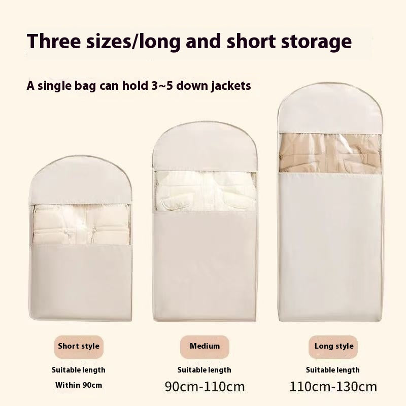 Satin Down Jacket Compression Dust Cover Hanging Transparent Bag