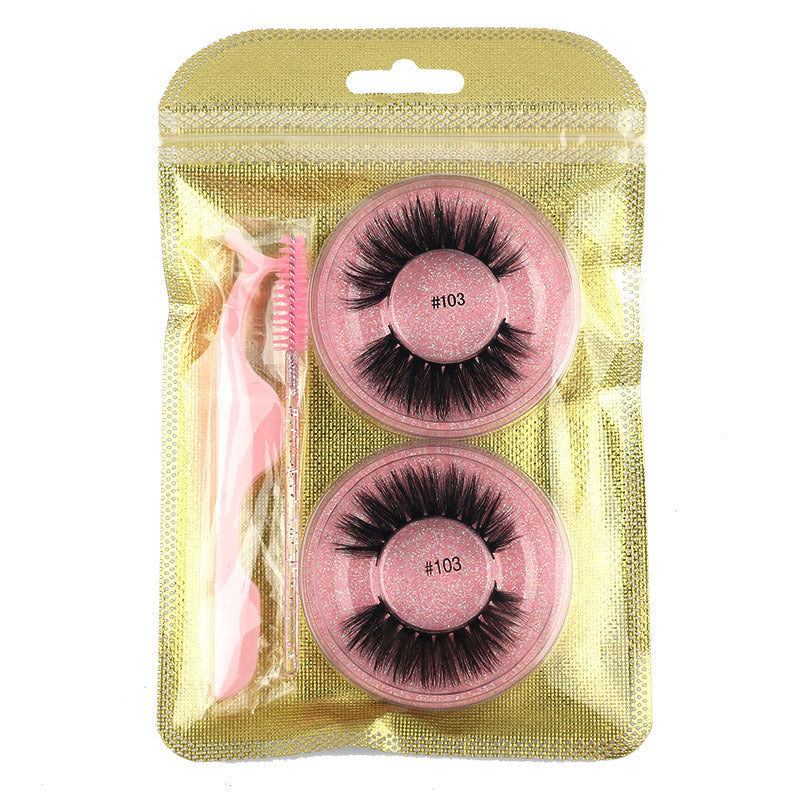 Natural Mink False Eyelashes – Round, Fluffy, Reusable Lash Extension Set