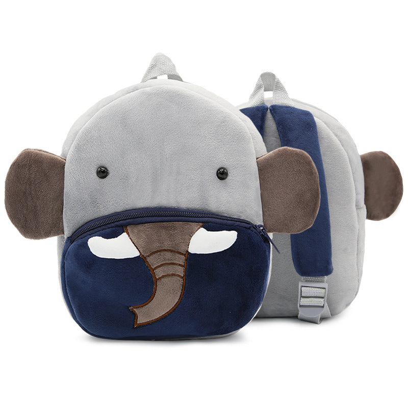 Cute Plush Kindergarten Backpacks – Cartoon Animal School Bags for Children