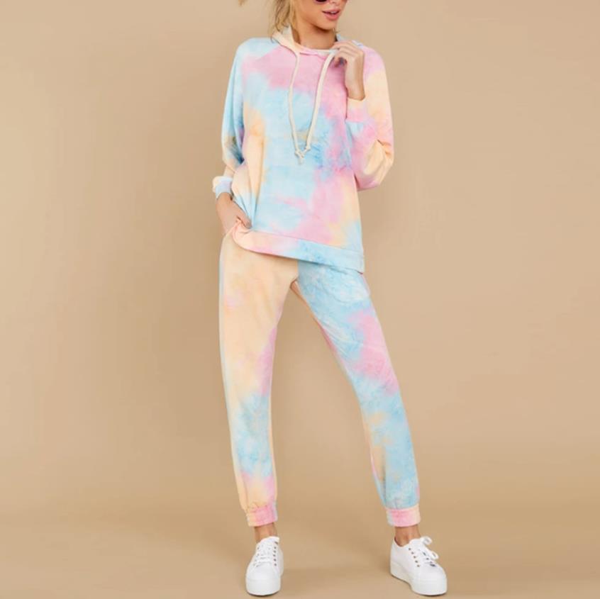 Women's Relaxed Fit Printed Sweater Set Poly Blend Pink