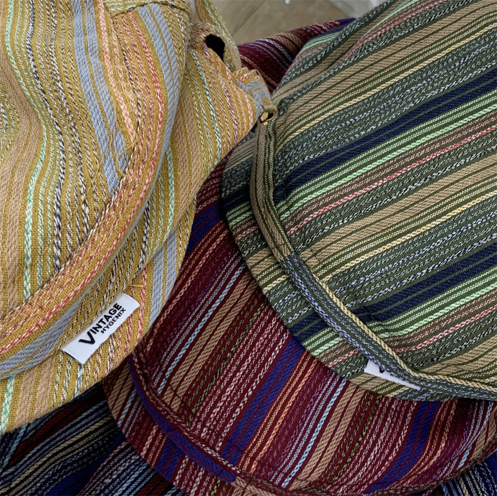 Japanese-style Retro Beret Women's All-matching Striped Plaid Makes Face Look Smaller