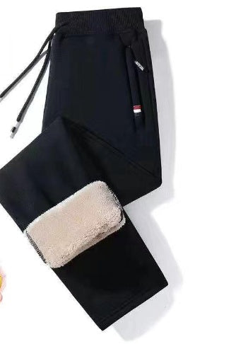 Men’s Lamb Cashmere Pants – Thickened Winter Sports Casual Trousers