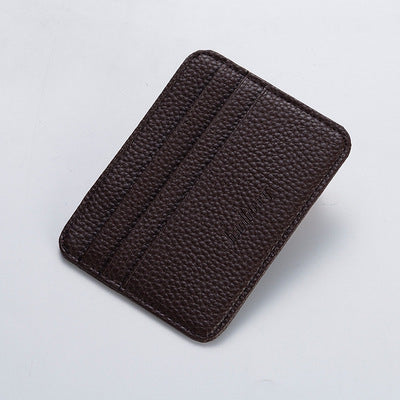 Men's Slim PU Leather Money Clip Wallet Solid Pattern
