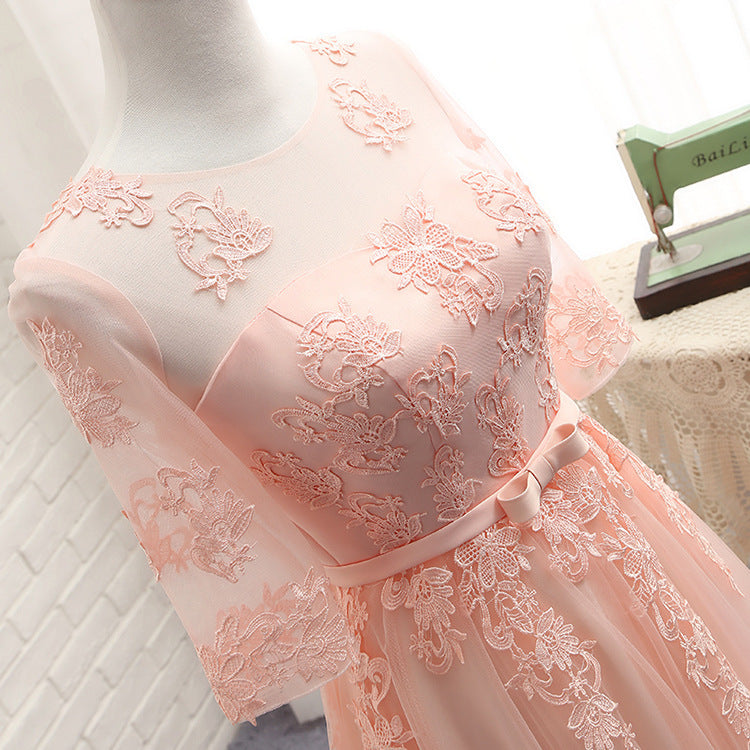 Elegant Mid-Length Polyester Banquet Evening Dress