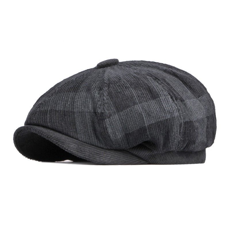Women's Warm Plaid Corduroy Beret – Fashion Winter Hat