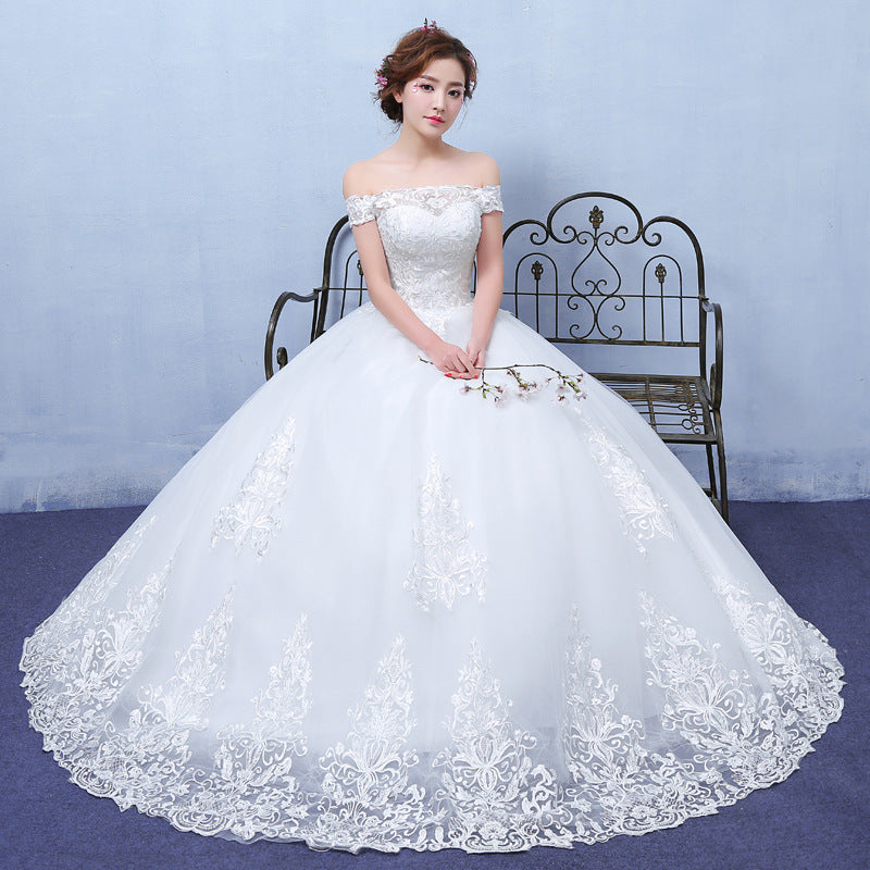 Elegant One-Shoulder White Lace A-Line Summer Wedding Dress