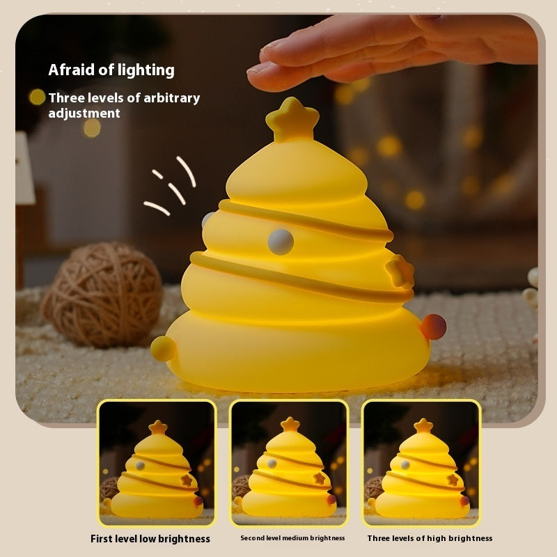 Silicone Xmas Tree Night Light Rechargeable Eye Protection