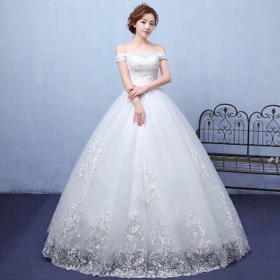 Elegant One-Shoulder White Lace A-Line Summer Wedding Dress