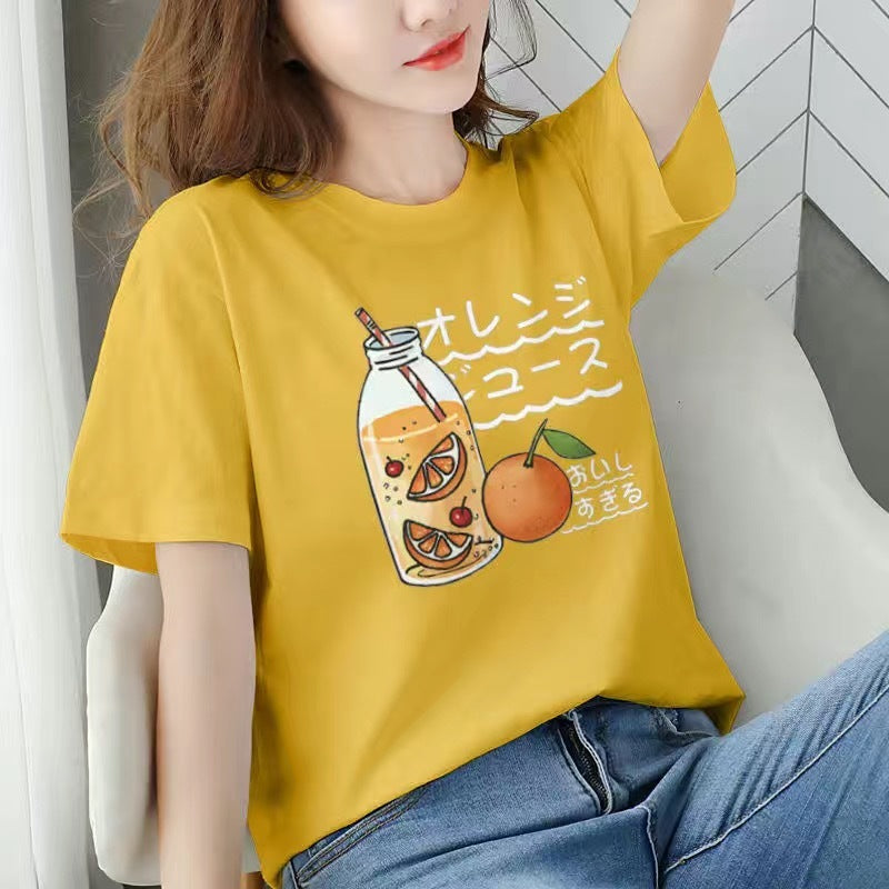 Women's Printed Loose-Fit Lightweight T-Shirt – Casual Thin Top for Summer