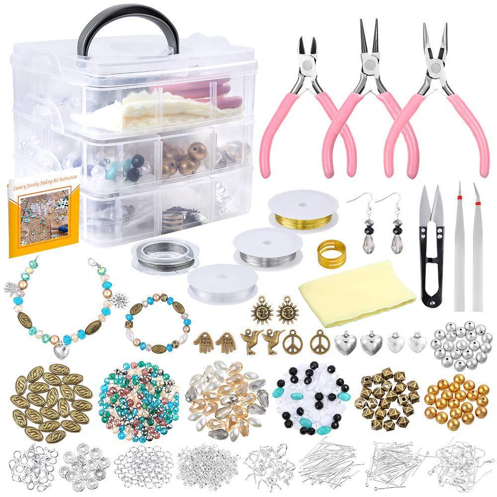 Acrylic Bead & Pearl Crystal Shaped Bead Set – DIY Jewelry Making Kit