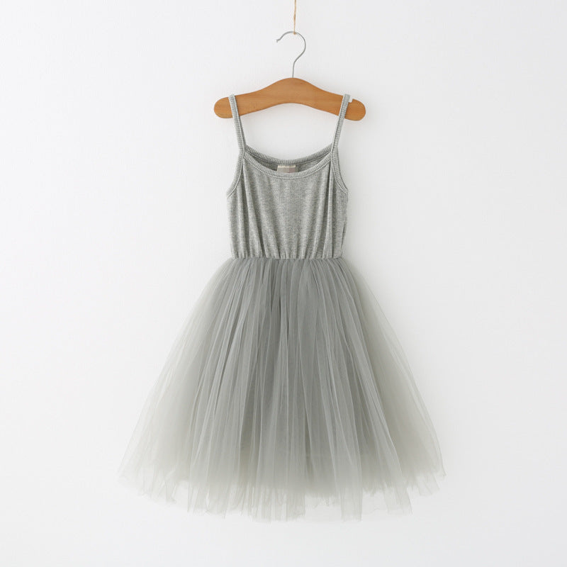 Girls Princess Pleated Suspender Dress Pure Cotton Deluxe