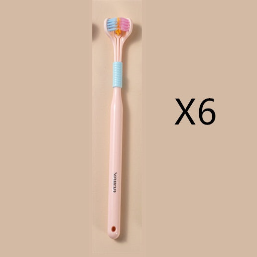 Three-Sided Macaron Soft Bristle Toothbrush – Deep Clean, Safe & Portable