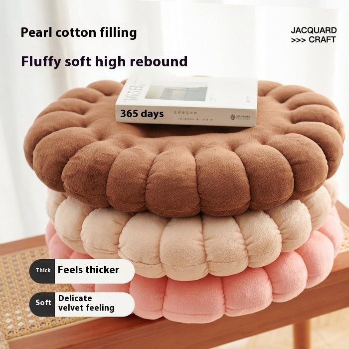 Nordic Creative Soft Plush Simulation Biscuit Office Seat Cushion