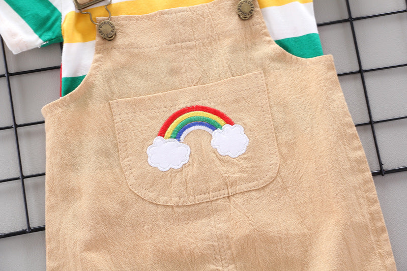Rainbow Bib Pants for Girls – Cute Baby Kids Overalls Outfit