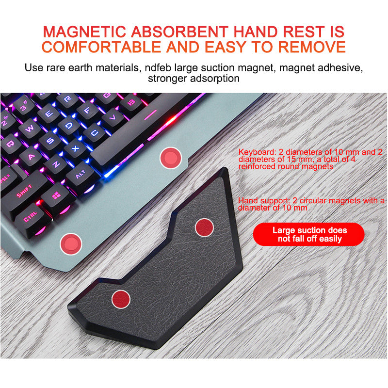 Ergonomic Wired Gaming Keyboard with RGB Backlight & Phone Holder – Full-Size, Anti-Ghosting