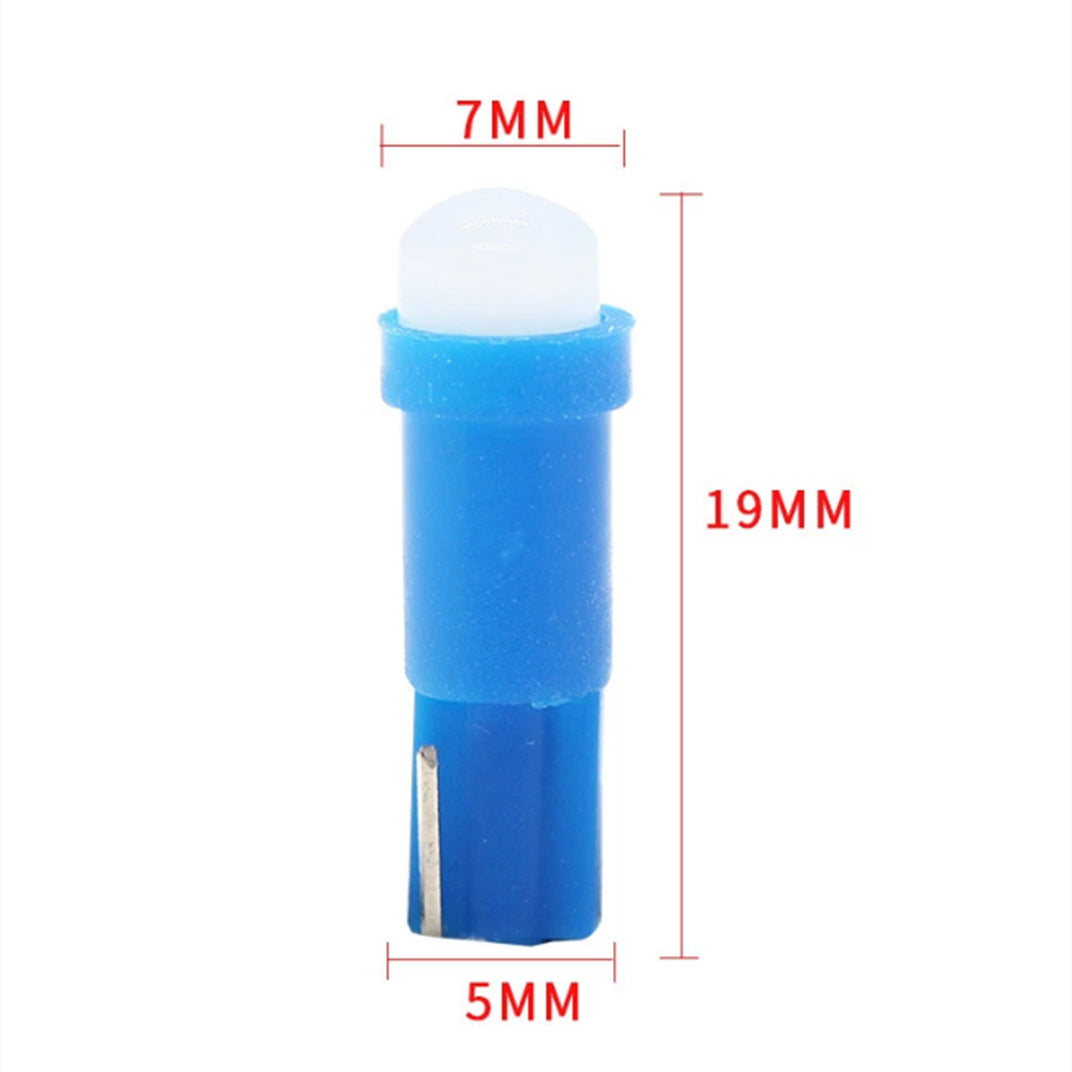 Car Bulb Ceramic T5 LED Instrument Light, T5 1SMD 3D Astigmatism COB Indicator and Makeup Light