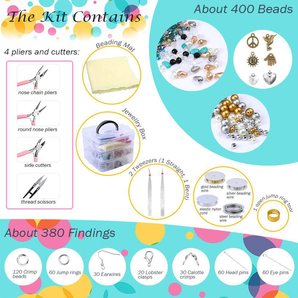 Acrylic Bead & Pearl Crystal Shaped Bead Set – DIY Jewelry Making Kit