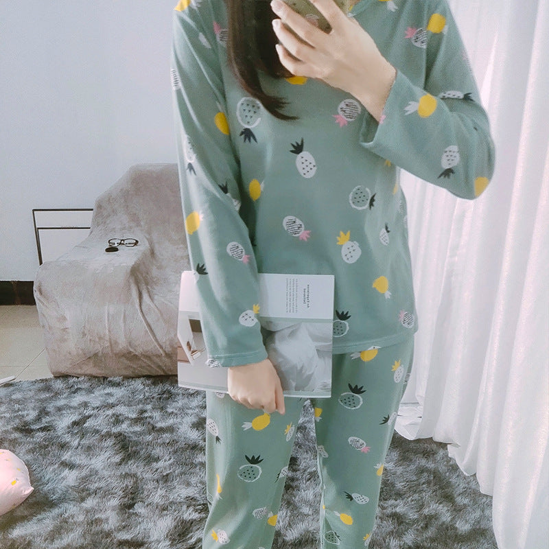 Long-sleeved pants suit pajamas ladies Casual home set