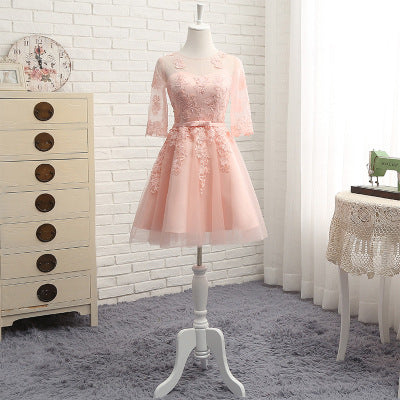 Elegant Mid-Length Polyester Banquet Evening Dress