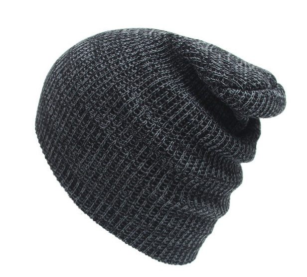 Warm Mixed Color Striped Wool Knitted Cap with Earmuffs