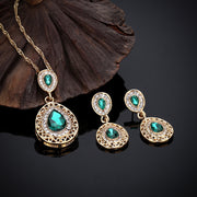 Crystal Drop Earrings Necklace Set Dress Accessories