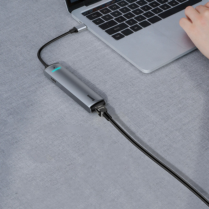 USB-C Hub for MacBook – 6-in-1 Adapter (4K HDMI, 2×USB 3.0, SD/MicroSD, 100W PD), Compatible with Apple