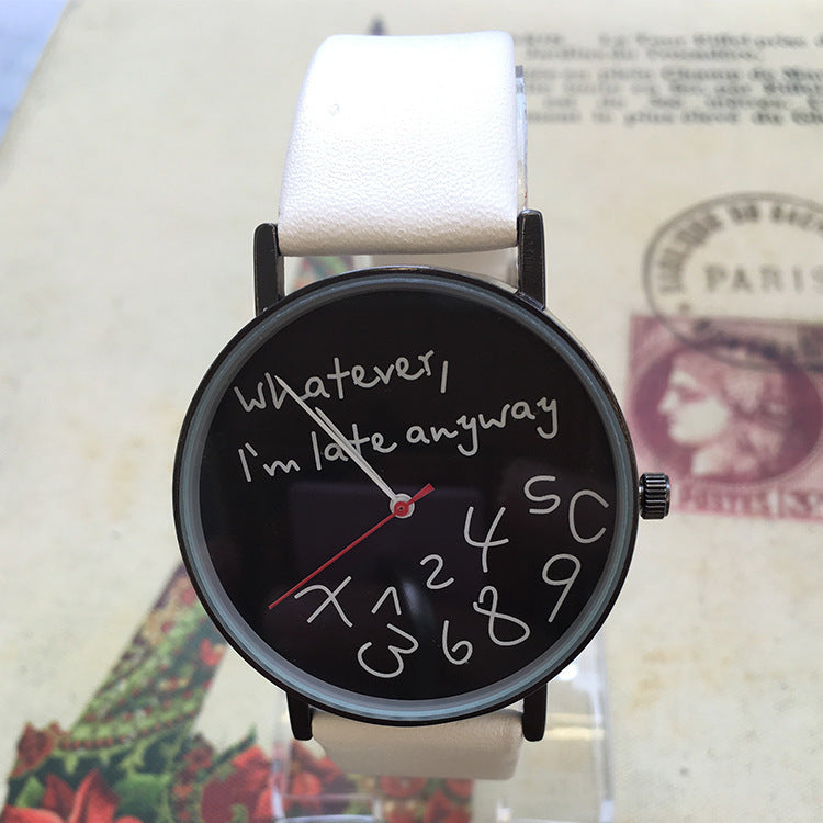Slim Leather Unisex Lovers Watch With Colorful Band