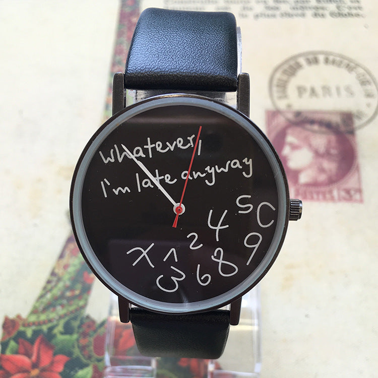 Slim Leather Unisex Lovers Watch With Colorful Band