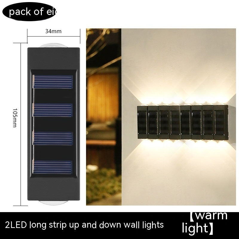 Solar Double-headed Wall Lamp Outdoor Yard Lamp Waterproof Outdoor Up