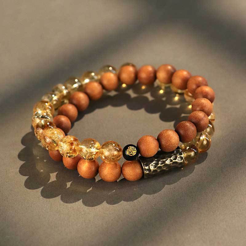 Bodhi Yellow Tower Crystal Double Ring Bracelet