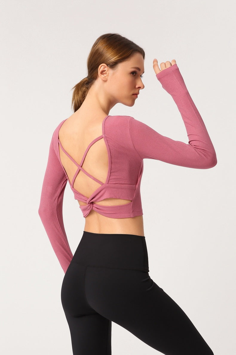 Cross straps sports fitness T-shirt