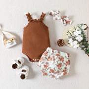 Baby Girl Summer Outfit – Cotton Two-Piece Sleeveless Jumpsuit and Shorts