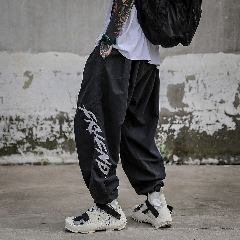 Men’s Korean Hip-Hop Harlan Pants – Loose Fit Drawstring Trousers