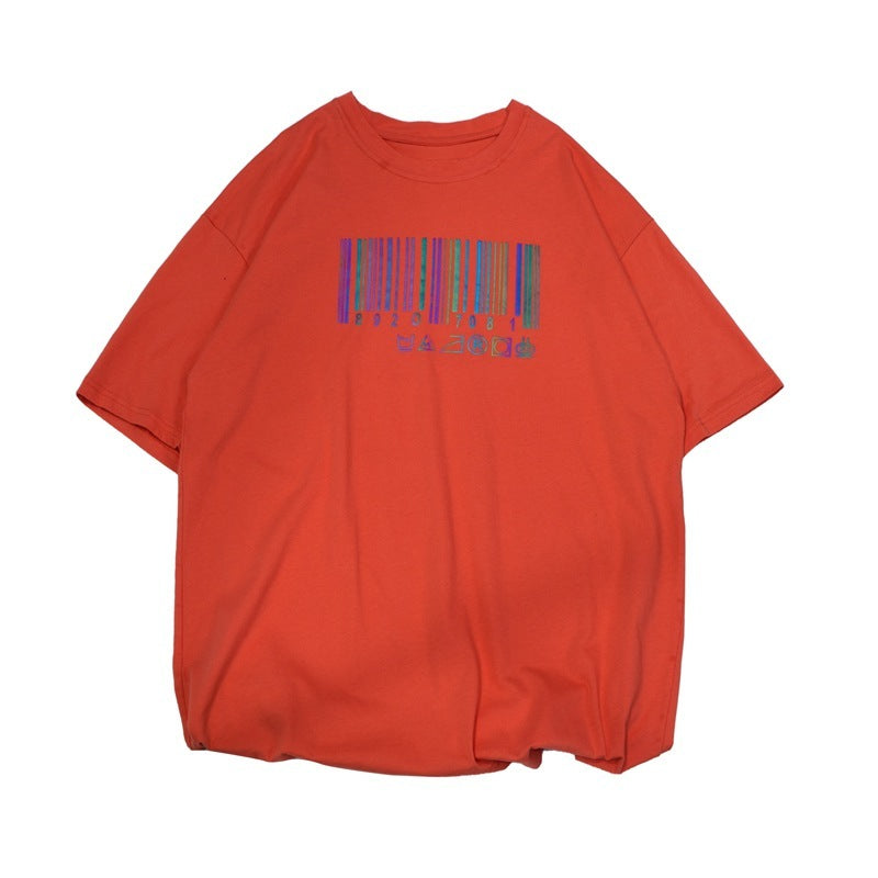 Barcode reflective short sleeve t-shirt