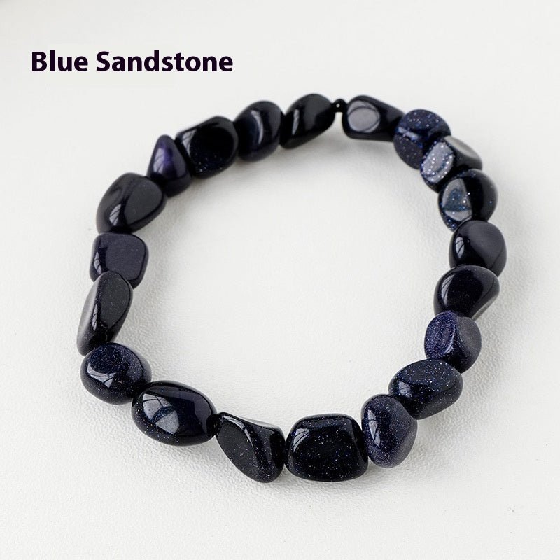 Natural Amethyst Large Particle Gravel Rolling Stone Bracelet
