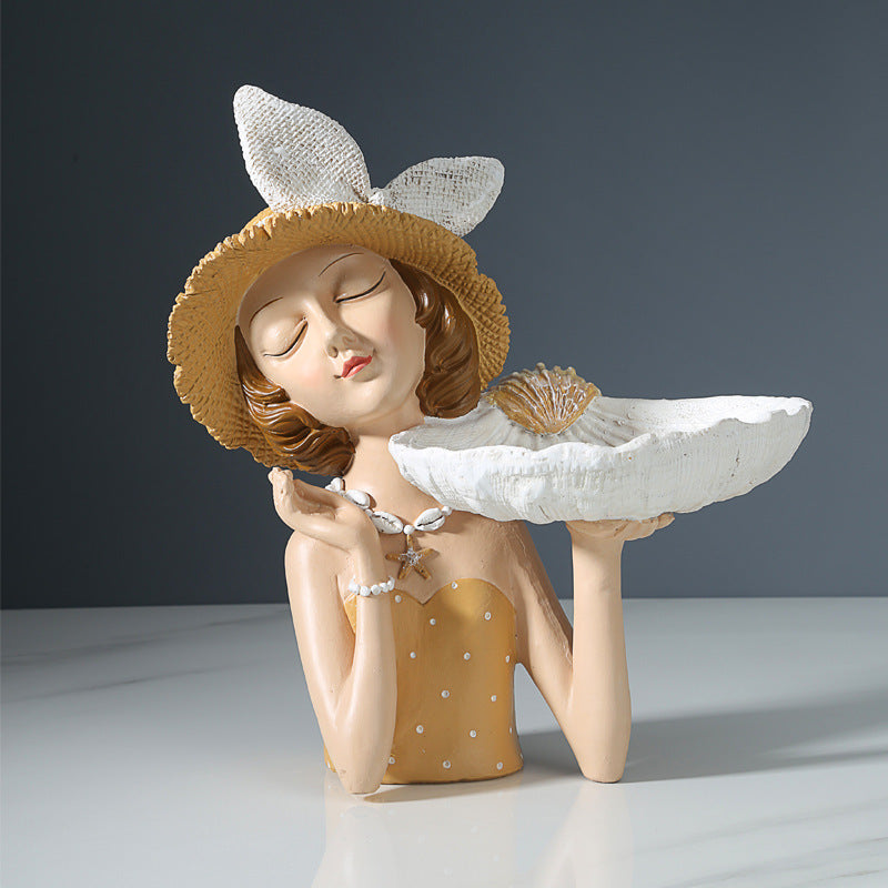 Bouquet Girl Ornament Home Ornament Resin Nordic Light Luxury