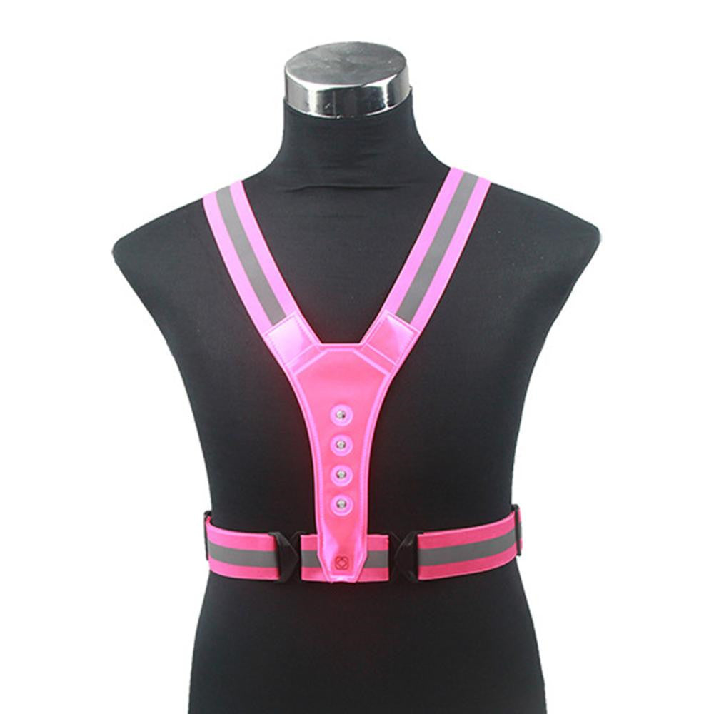 Elastic and elastic V-shaped 4LED light-emitting reflective vest
