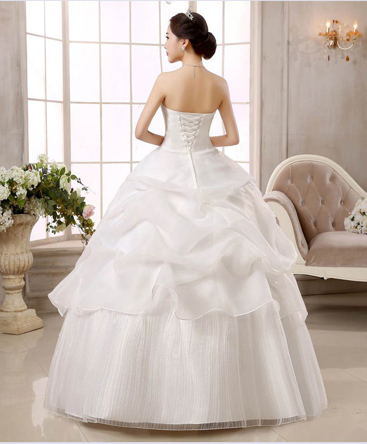 2021 Korean Style Slim Lace Wedding Dress for Bride