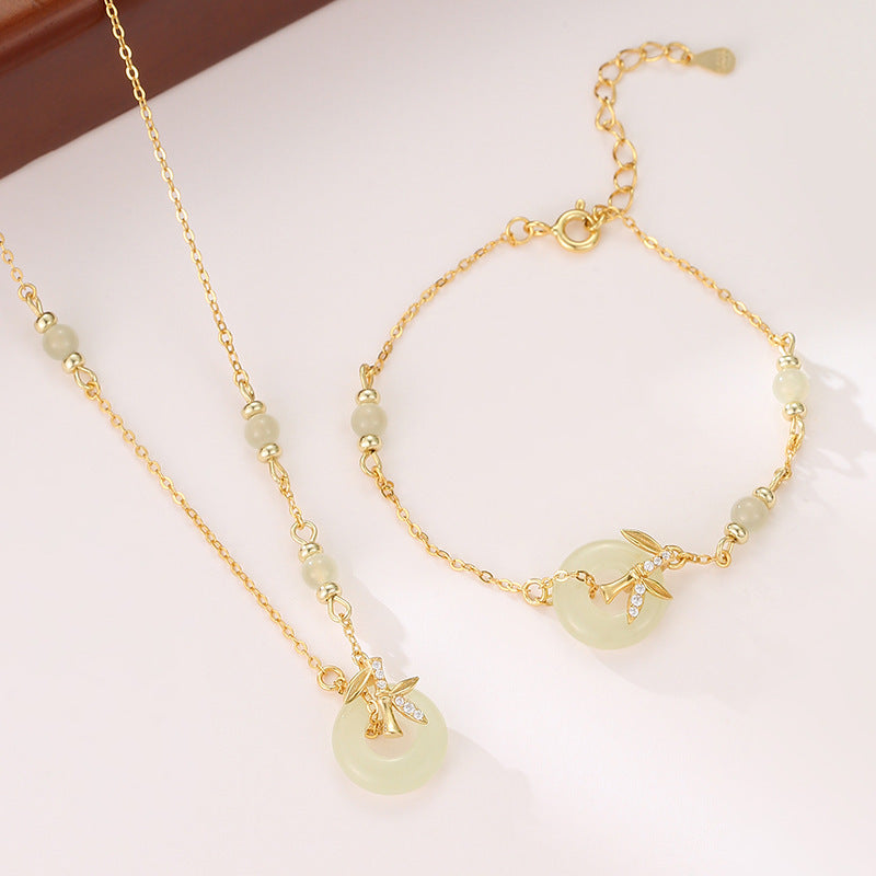 Women's Hetian Jade Safety Buckle Bracelet