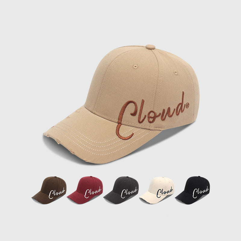 Minimalist All-match Personalized Embroidery Sunshade Comfortable Peaked Cap