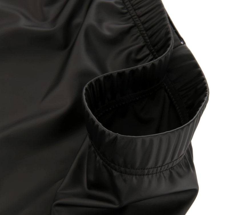 Thin Faux Leather Solid Color Side-opening Pajama Pants