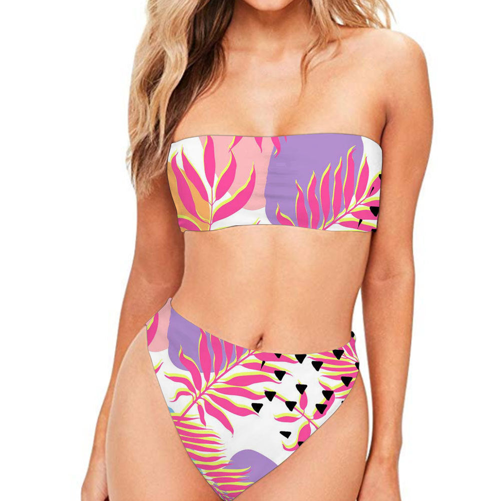 Women’s Polyester Bikini Set – Sexy Solid Color Swimwear