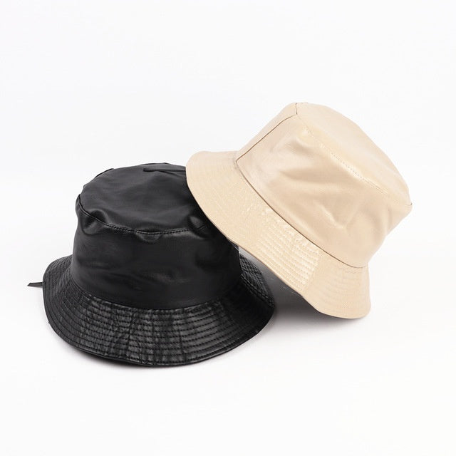 PU Leather Fisherman Hat