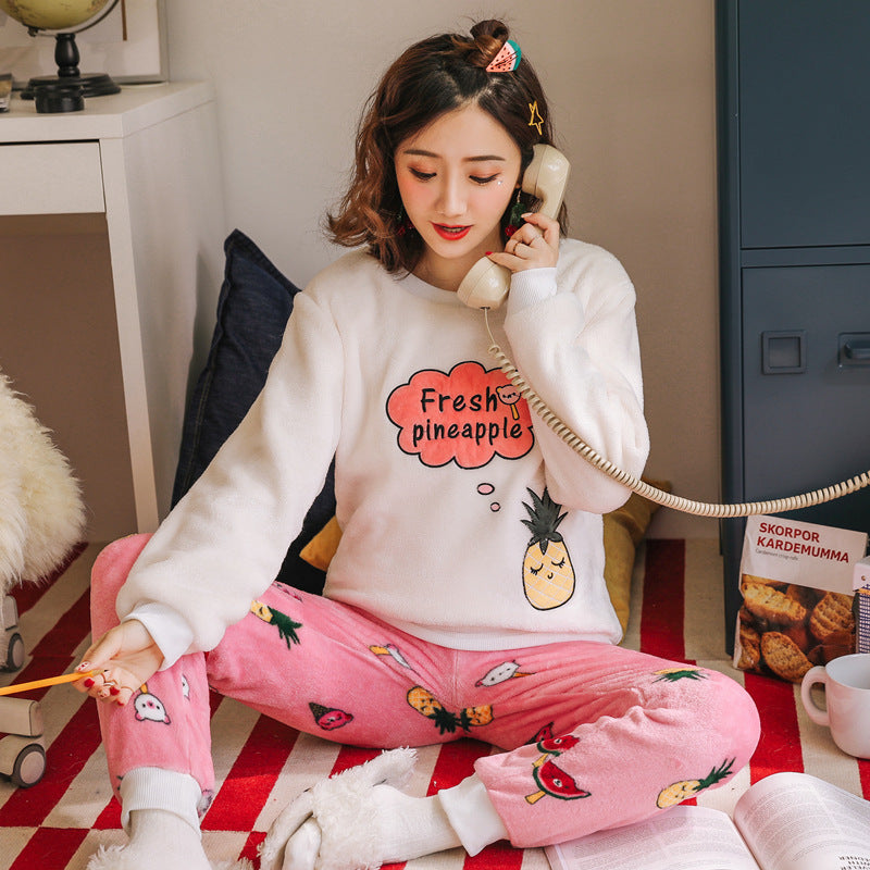 Coral Fleece Sweet Student Winter Homewear