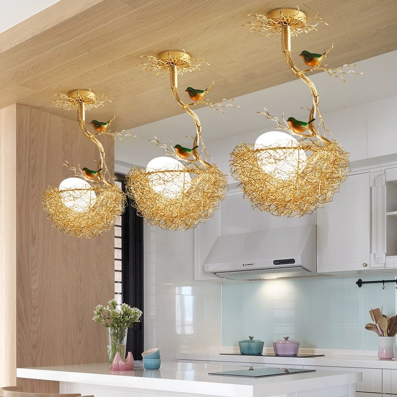 Wind Bird's Nest Chandelier Personalized Bar Lighting
