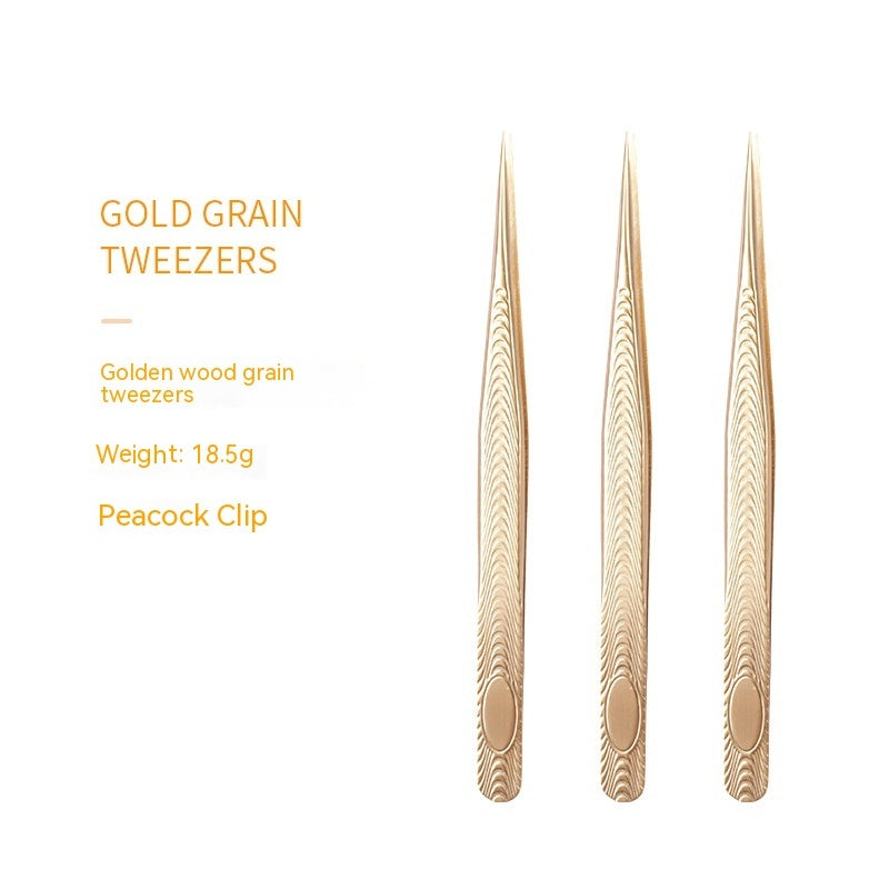 Golden Eyelash Tweezers – Stainless Steel Flowering Lash Extension Tool