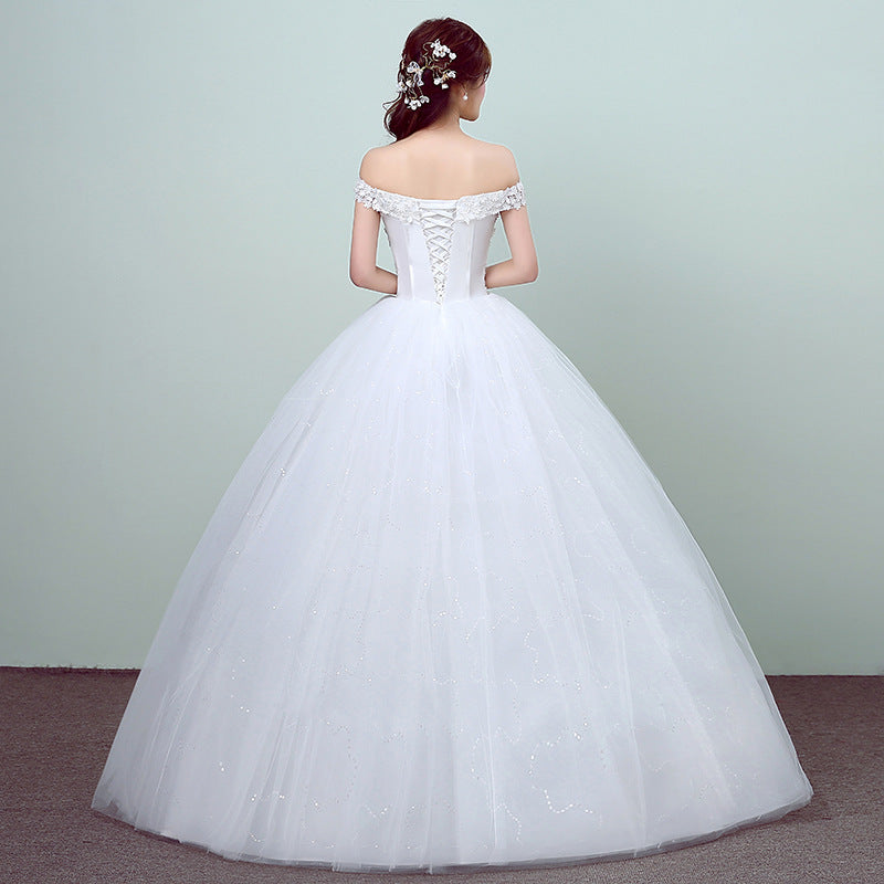 Simple Slim One-Shoulder White Wedding Dress
